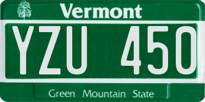 VT license plate YZU450