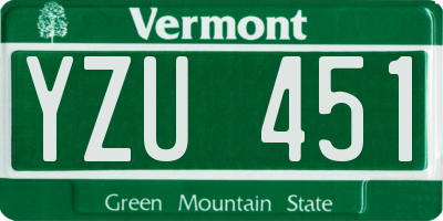 VT license plate YZU451
