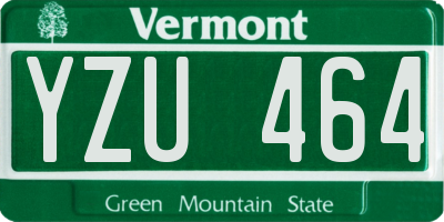 VT license plate YZU464