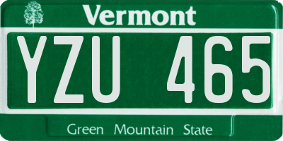 VT license plate YZU465