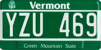 VT license plate YZU469