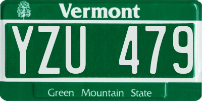 VT license plate YZU479