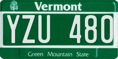 VT license plate YZU480