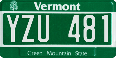 VT license plate YZU481