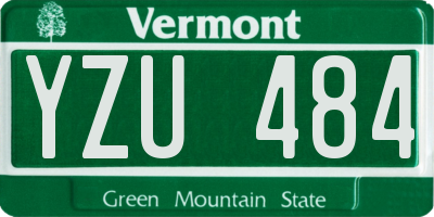VT license plate YZU484