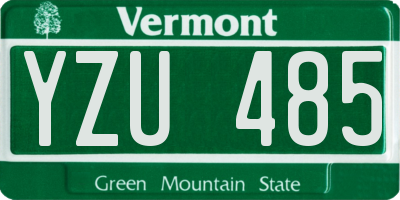 VT license plate YZU485