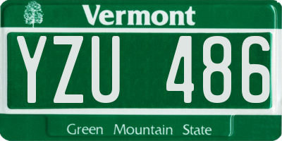 VT license plate YZU486