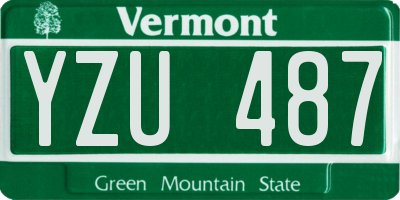 VT license plate YZU487