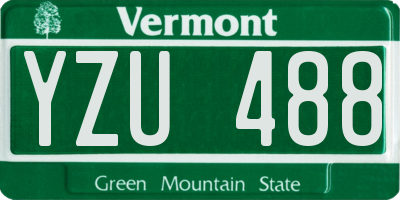 VT license plate YZU488
