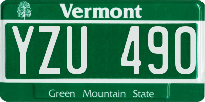 VT license plate YZU490