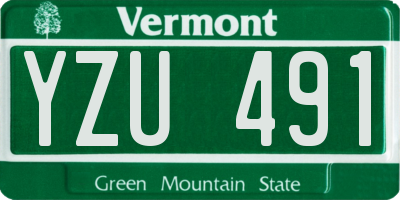VT license plate YZU491