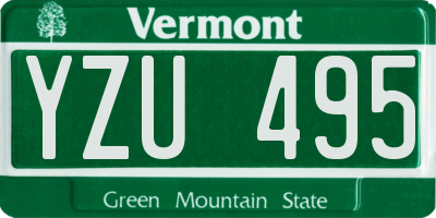 VT license plate YZU495