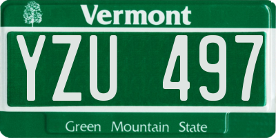 VT license plate YZU497