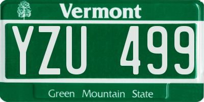 VT license plate YZU499