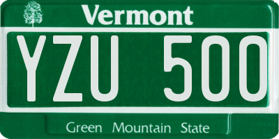 VT license plate YZU500