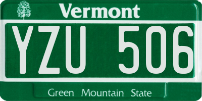 VT license plate YZU506