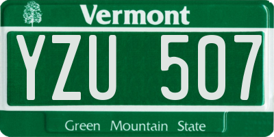 VT license plate YZU507