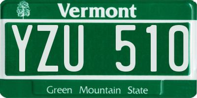 VT license plate YZU510