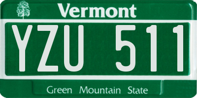 VT license plate YZU511