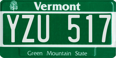 VT license plate YZU517