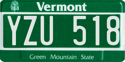 VT license plate YZU518