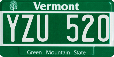 VT license plate YZU520