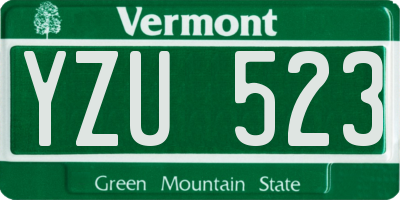 VT license plate YZU523