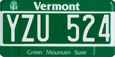 VT license plate YZU524