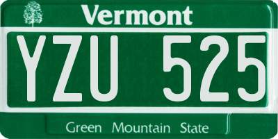 VT license plate YZU525