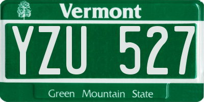 VT license plate YZU527