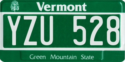 VT license plate YZU528