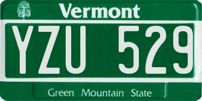 VT license plate YZU529