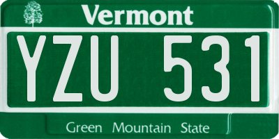 VT license plate YZU531