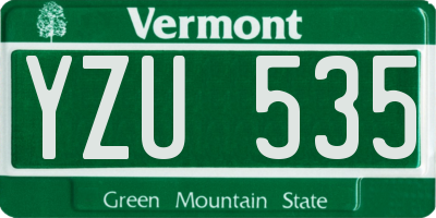 VT license plate YZU535