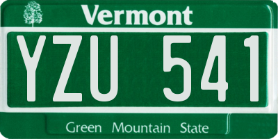 VT license plate YZU541