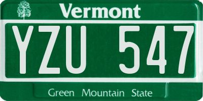 VT license plate YZU547
