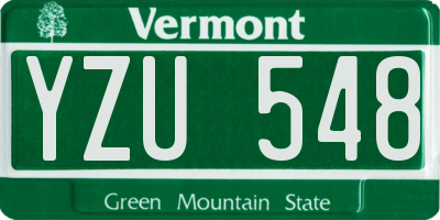 VT license plate YZU548