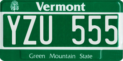 VT license plate YZU555