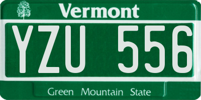 VT license plate YZU556