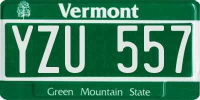 VT license plate YZU557