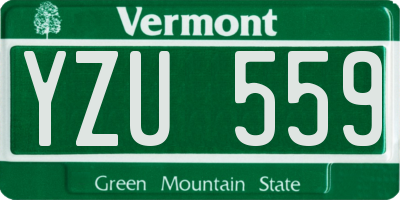 VT license plate YZU559