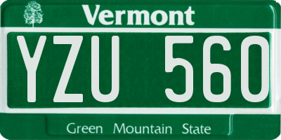 VT license plate YZU560