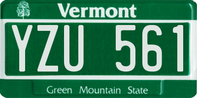VT license plate YZU561