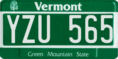VT license plate YZU565