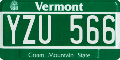 VT license plate YZU566