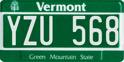 VT license plate YZU568