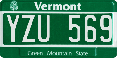VT license plate YZU569