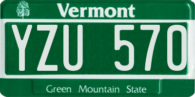 VT license plate YZU570