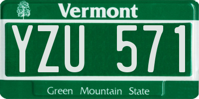 VT license plate YZU571
