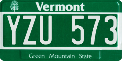 VT license plate YZU573